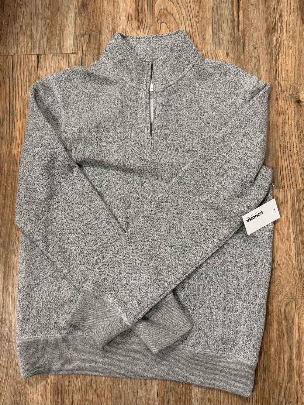 Sonoma Men's Heather Gray Quarter-Zip Sweater